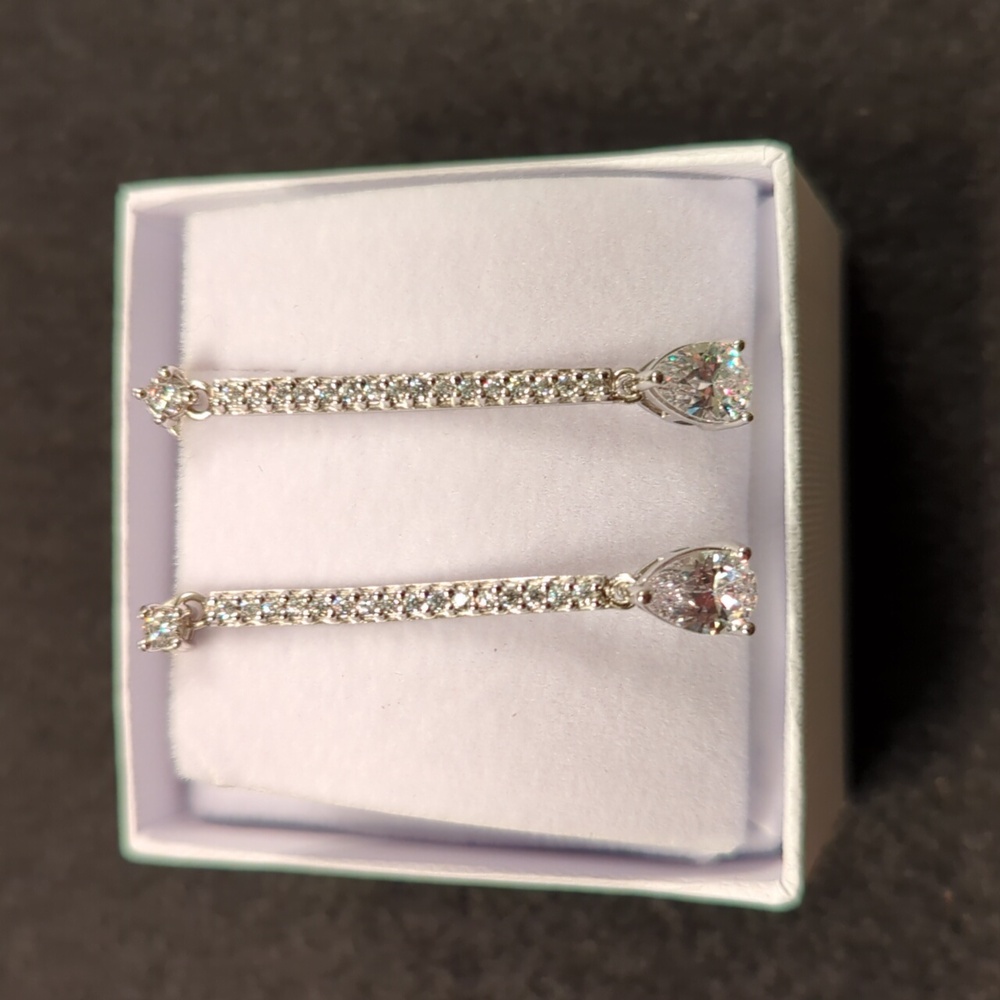 925 Cubic Zirconia Drop Earrings